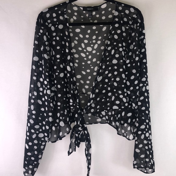 Forever 21 Tops - Forever 21+ | Black & White Shear Blouse Size 3X